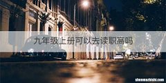 九年级上册可以去读职高吗
