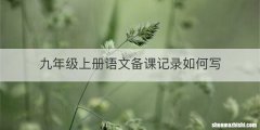 九年级上册语文备课记录如何写