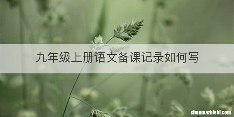 九年级上册语文备课记录如何写