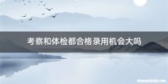 考察和体检都合格录用机会大吗