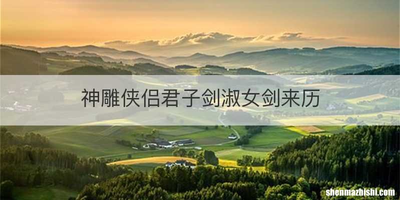 神雕侠侣君子剑淑女剑来历