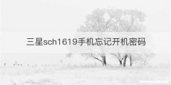 三星sch1619手机忘记开机密码