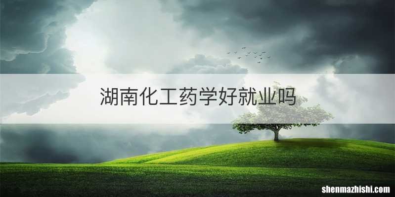 湖南化工药学好就业吗