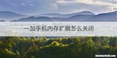 一加手机内存扩展怎么关闭