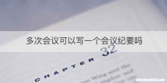 多次会议可以写一个会议纪要吗