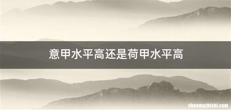 意甲水平高还是荷甲水平高