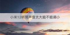 小米12听筒声音太大能不能调小