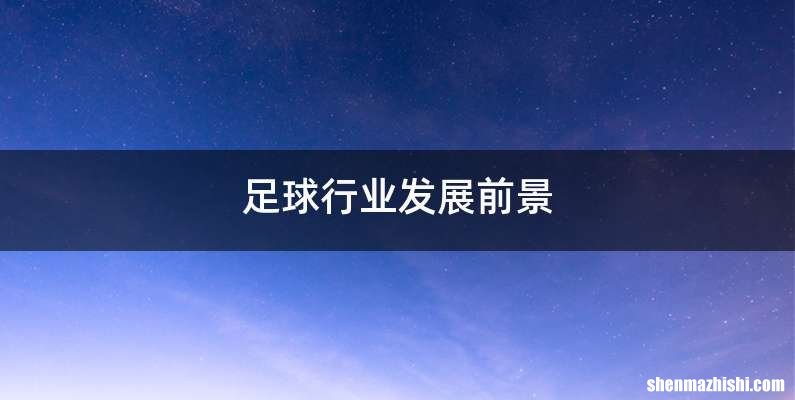 足球行业发展前景
