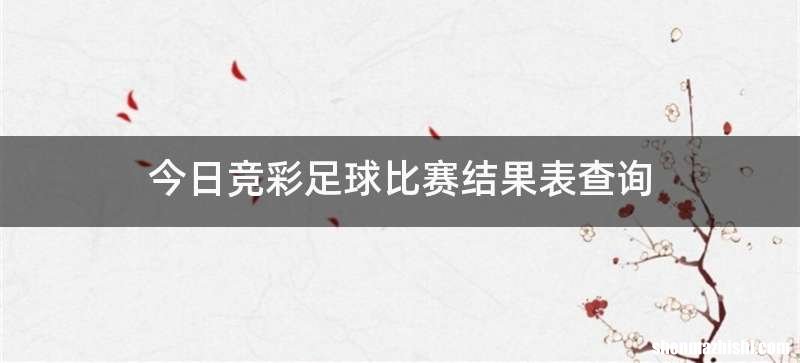 今日竞彩足球比赛结果表查询
