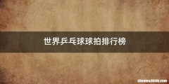 世界乒乓球球拍排行榜