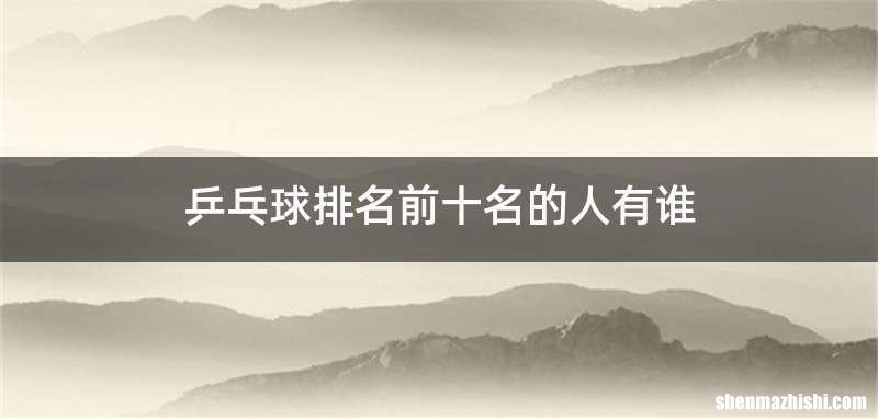 乒乓球排名前十名的人有谁