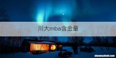 川大mba含金量