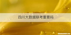四川大数据联考重要吗