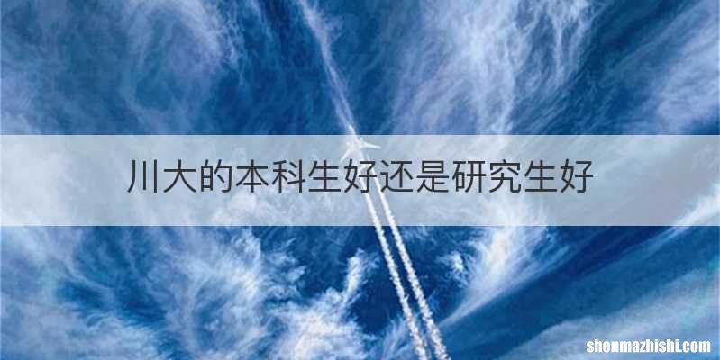 川大的本科生好还是研究生好