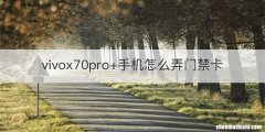 vivox70pro+手机怎么弄门禁卡