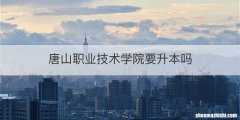 唐山职业技术学院要升本吗