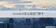 vivoneo5怎么添加门禁卡