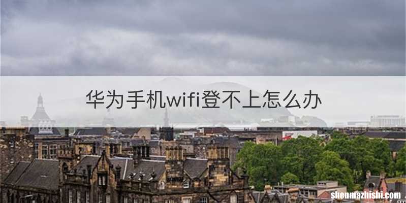 华为手机wifi登不上怎么办