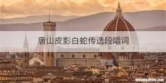 唐山皮影白蛇传选段唱词