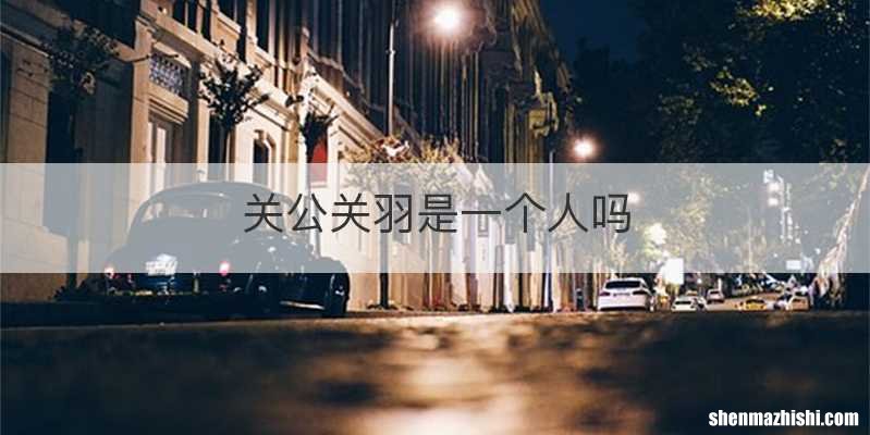 关公关羽是一个人吗