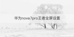 华为nova7pro王者全屏设置