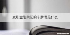 变形金刚禁闭的车牌号是什么