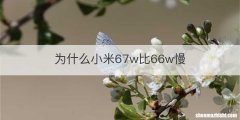 为什么小米67w比66w慢