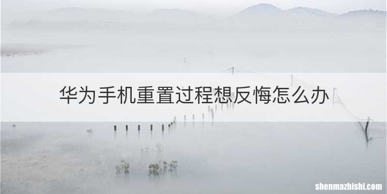 华为手机重置过程想反悔怎么办