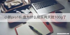 小新pro16c盘为什么刚买两天就100g了