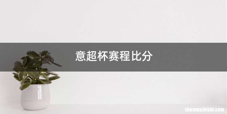 意超杯赛程比分