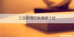 三亚和海口车牌哪个好