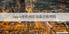 oppo手机锁定设备还能用吗