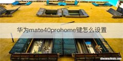 华为mate40prohome键怎么设置