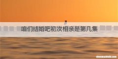 咱们结婚吧初次相亲是第几集