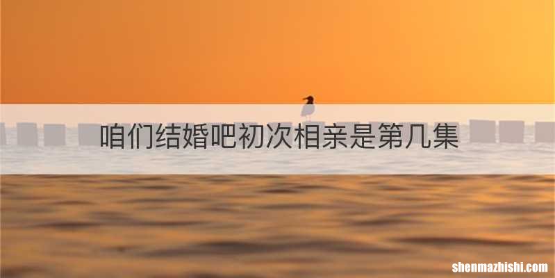 咱们结婚吧初次相亲是第几集