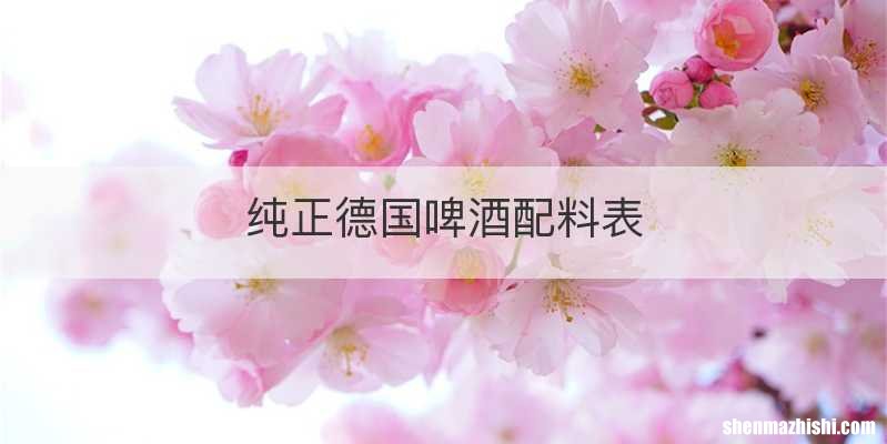 纯正德国啤酒配料表