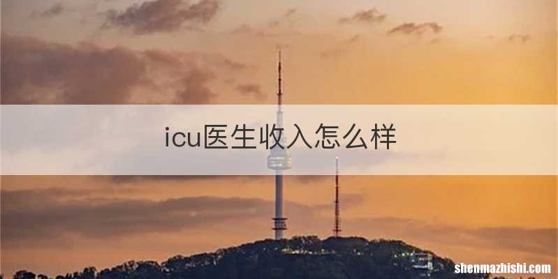 icu医生收入怎么样