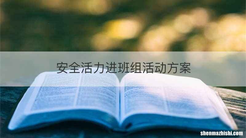 安全活力进班组活动方案