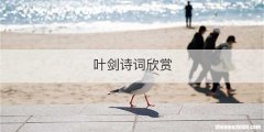 叶剑诗词欣赏