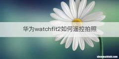 华为watchfit2如何遥控拍照