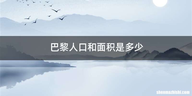 巴黎人口和面积是多少