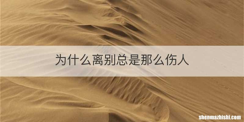 为什么离别总是那么伤人