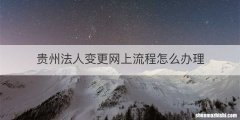 贵州法人变更网上流程怎么办理