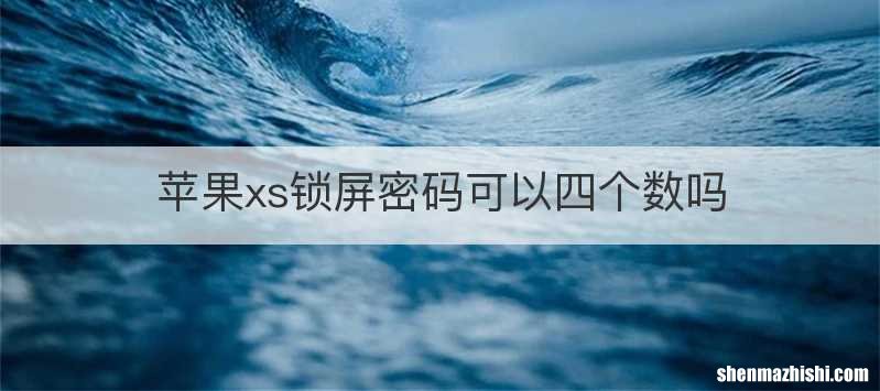 苹果xs锁屏密码可以四个数吗