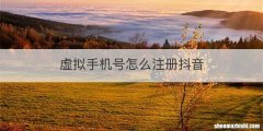 虚拟手机号怎么注册抖音