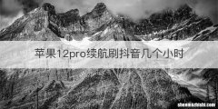 苹果12pro续航刷抖音几个小时