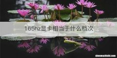 165hz显卡相当于什么档次