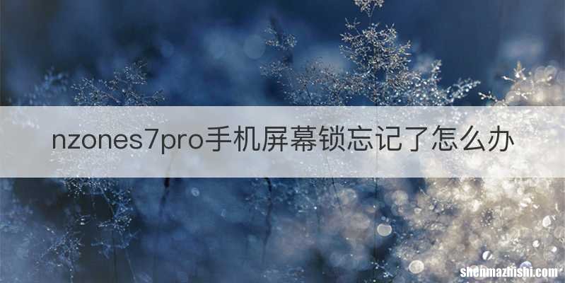 nzones7pro手机屏幕锁忘记了怎么办
