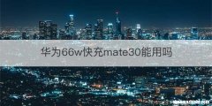 华为66w快充mate30能用吗