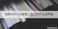 剑桥AXR100连接上蓝牙为什么没声音